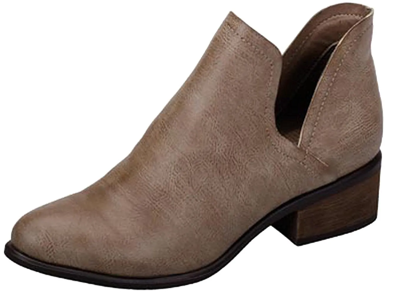 Breckelle's Women's Open Side Slip On Heeled Bootie