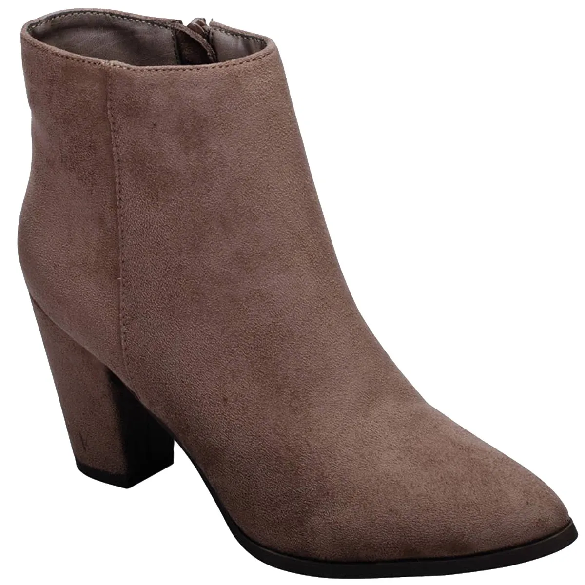 Breckelle's Women's Pointed Toe Block Heel Ankle Bootie