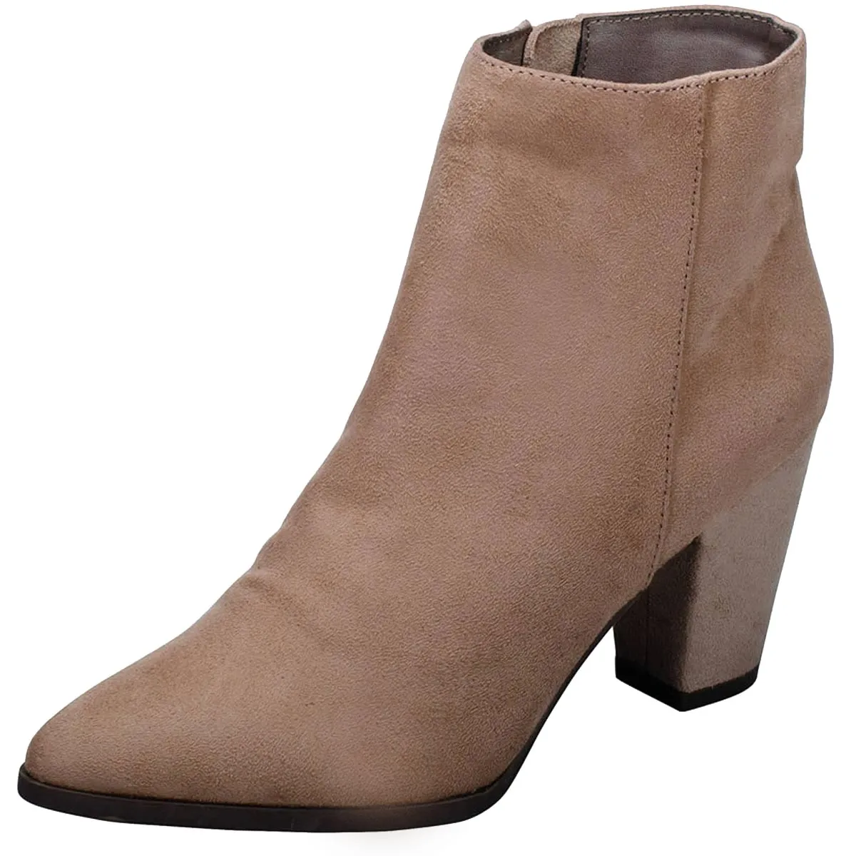 Breckelle's Women's Pointed Toe Block Heel Ankle Bootie