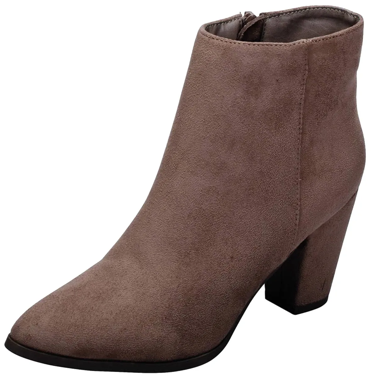 Breckelle's Women's Pointed Toe Block Heel Ankle Bootie