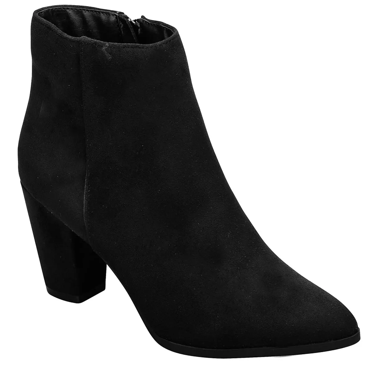 Breckelle's Women's Pointed Toe Block Heel Ankle Bootie