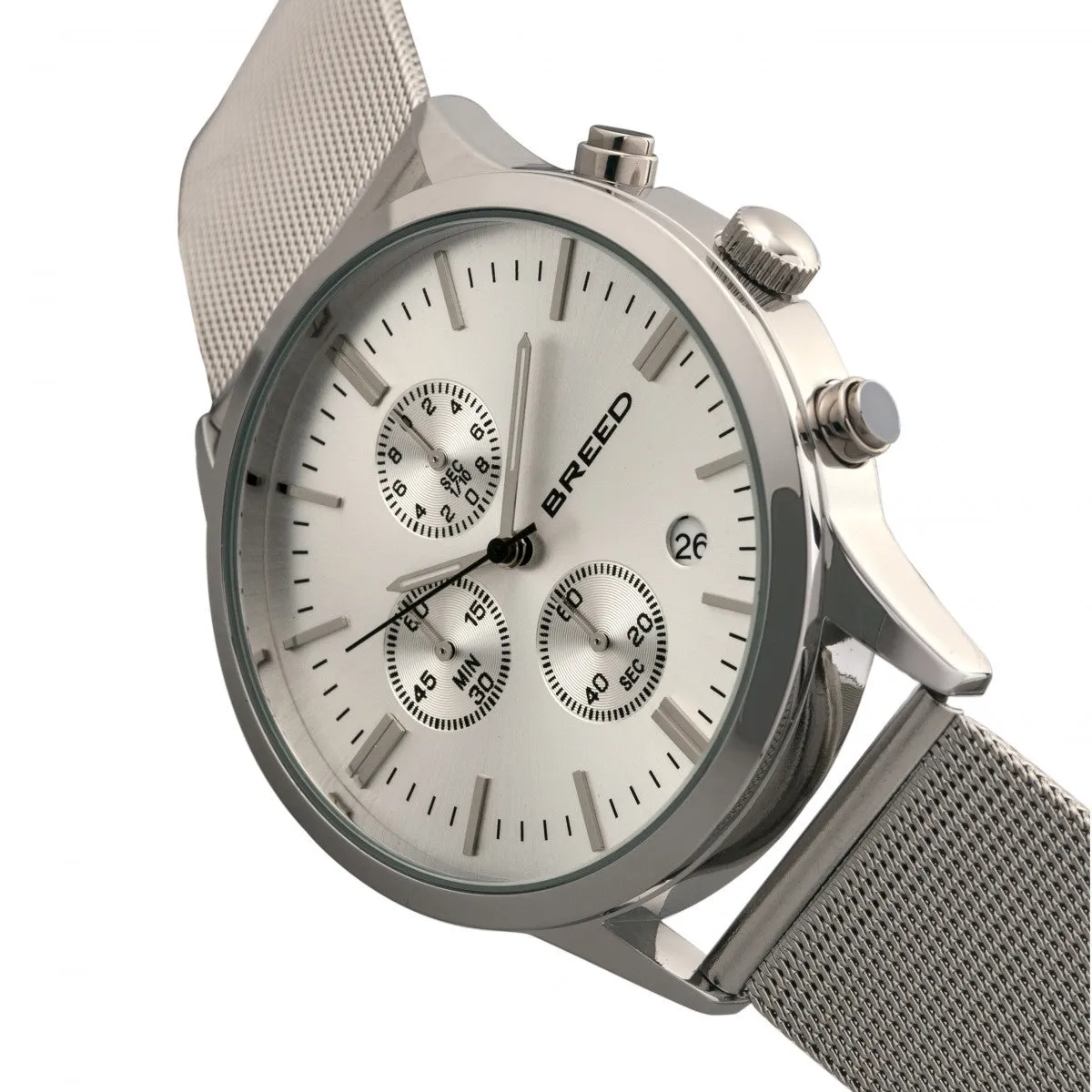 Breed Espinosa Chronograph Mesh-Bracelet Watch w/ Date