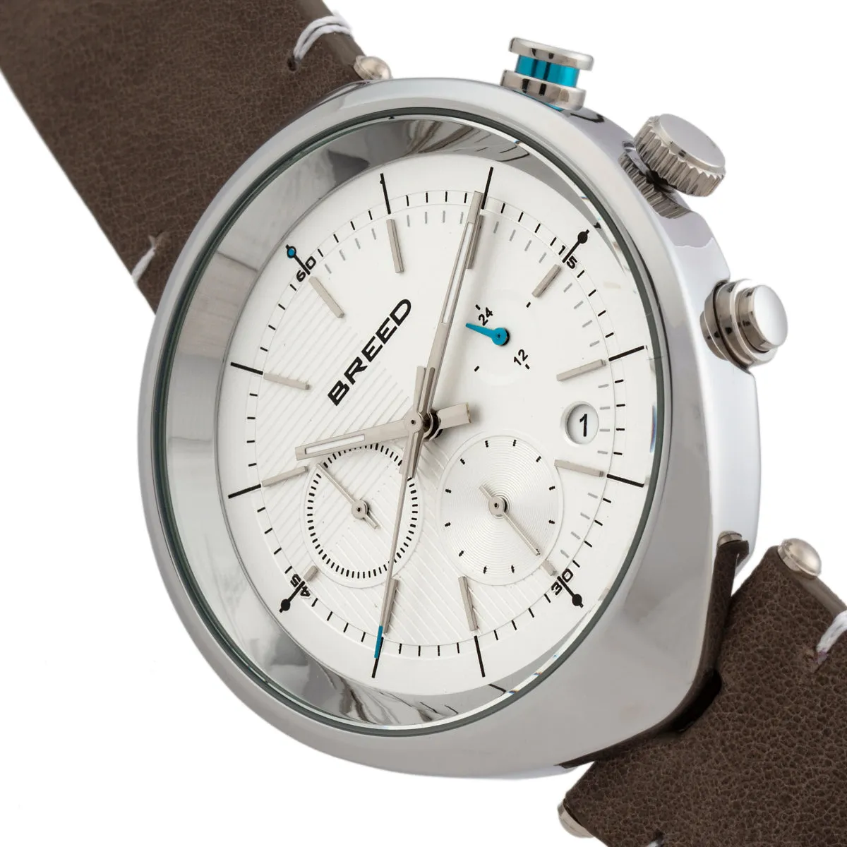 Breed Tempest Chronograph Leather-Band Watch w/Date