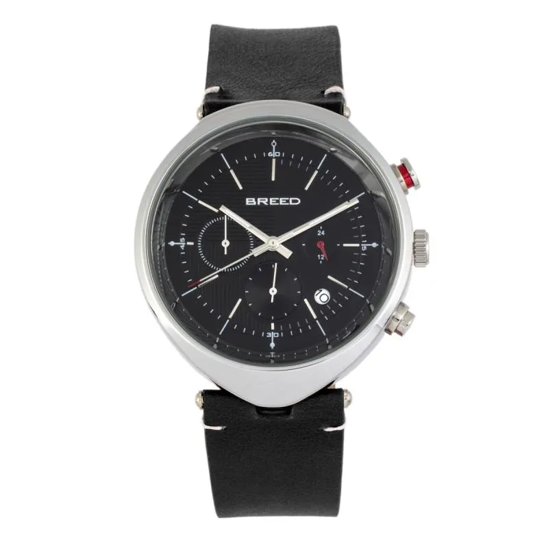 Breed Tempest Chronograph Leather-Band Watch w/Date