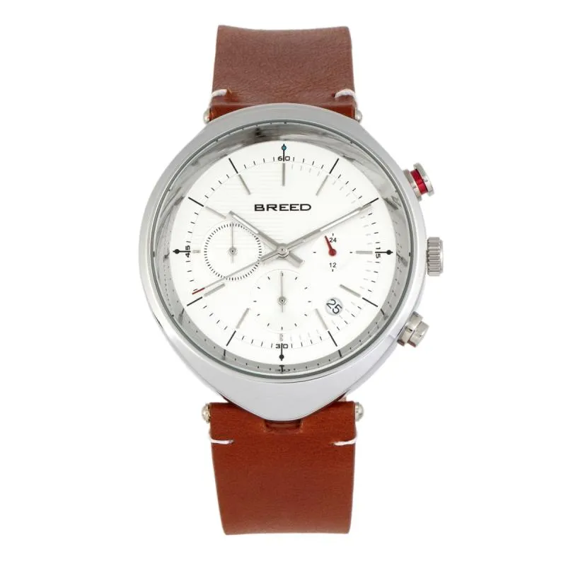 Breed Tempest Chronograph Leather-Band Watch w/Date