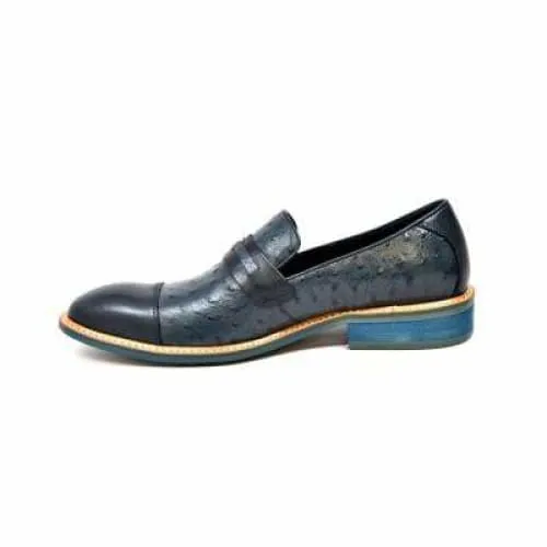 British Walkers Dolche Men's Navy Blue Leather Loafers