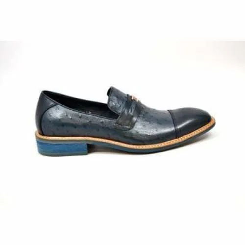 British Walkers Dolche Men's Navy Blue Leather Loafers