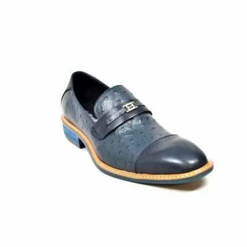 British Walkers Dolche Men's Navy Blue Leather Loafers