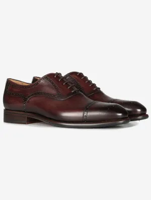 Brogue Toe Cap Shoe Marron