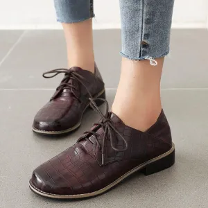 Brogues PU Leather Oxford Loafer Flats Women's Casual Shoes ZOS1129