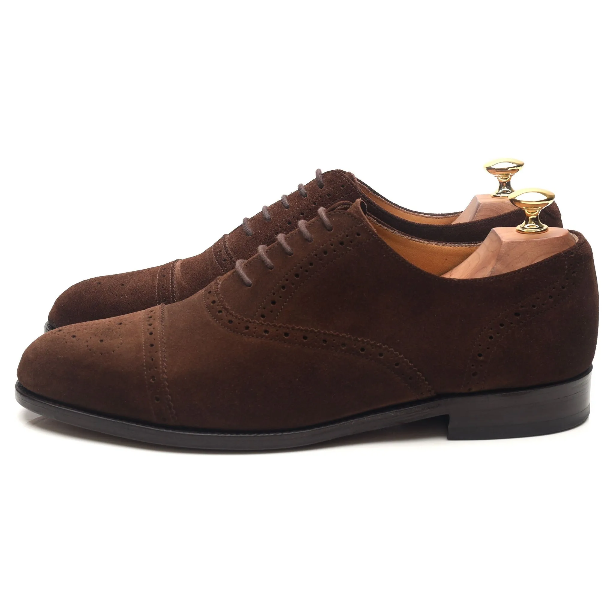 Brown Suede Oxford Semi Brogues UK 8.5 G