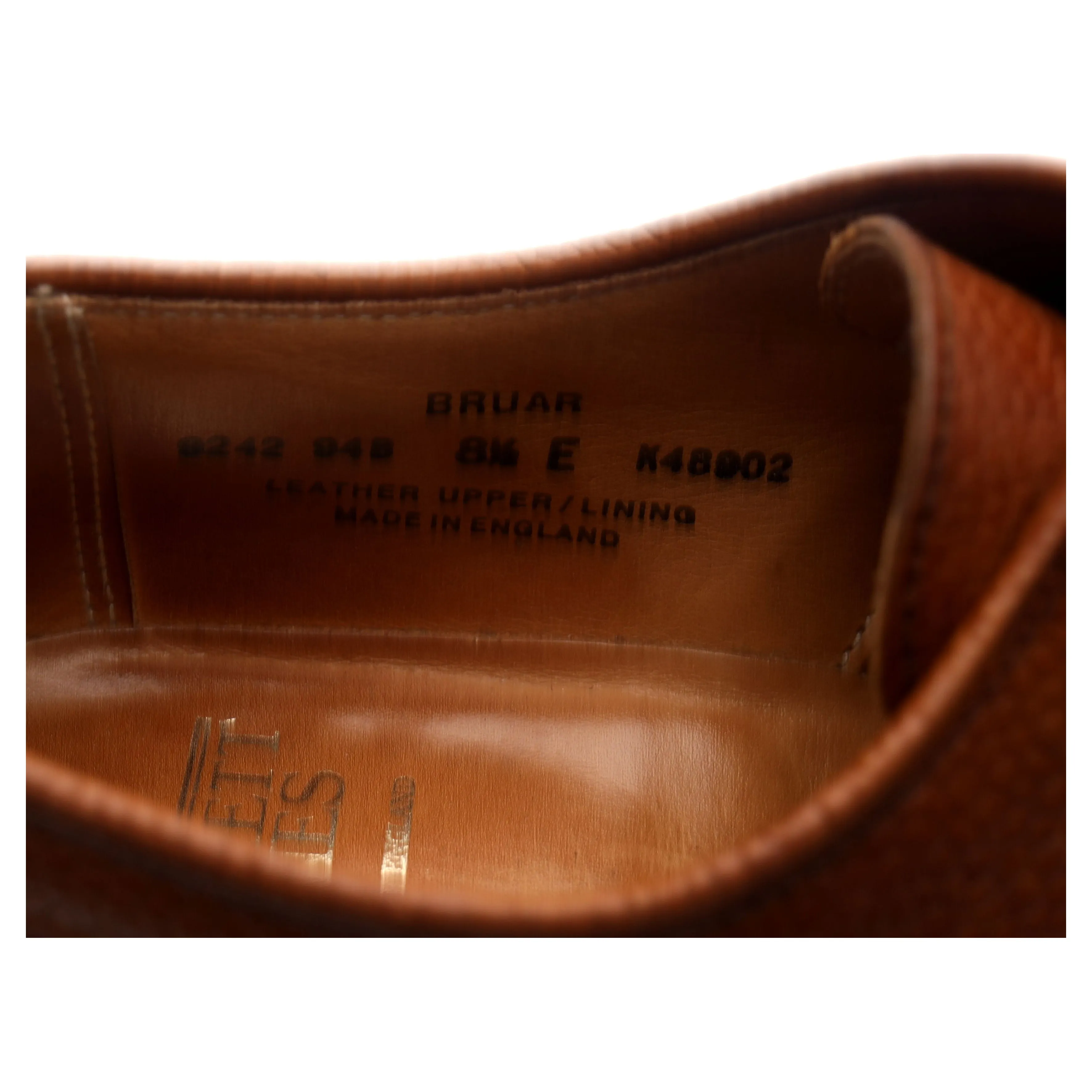 'Bruar' Tan Brown Leather Derby Brogues UK 8.5 E