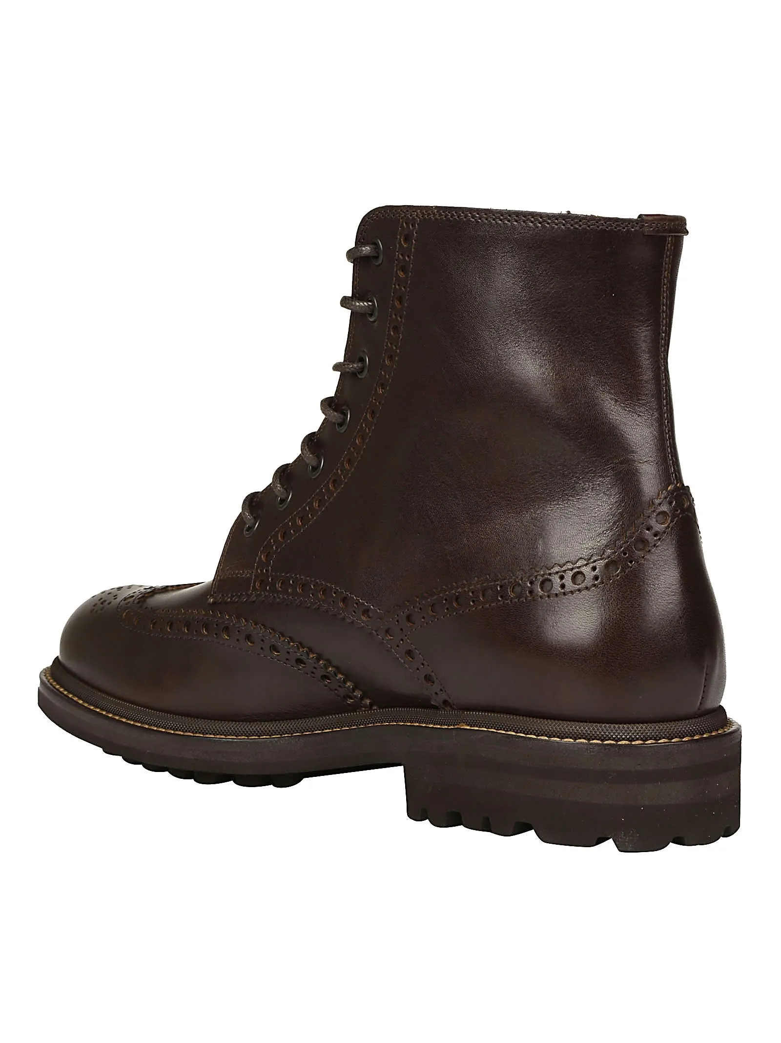 Brunello Cucinelli Lace-Up Brogues Ankle Boots