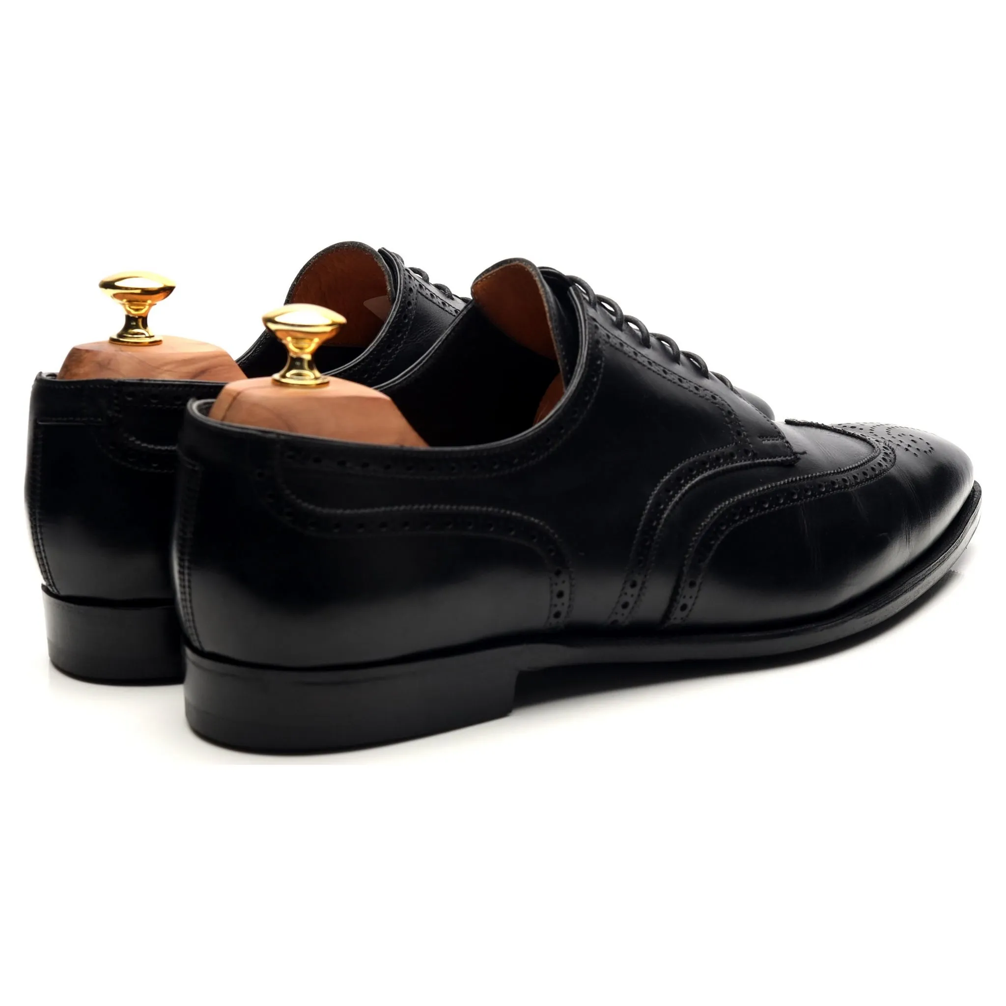 'Brunswick' Black Leather Derby Brogues UK 10.5 E