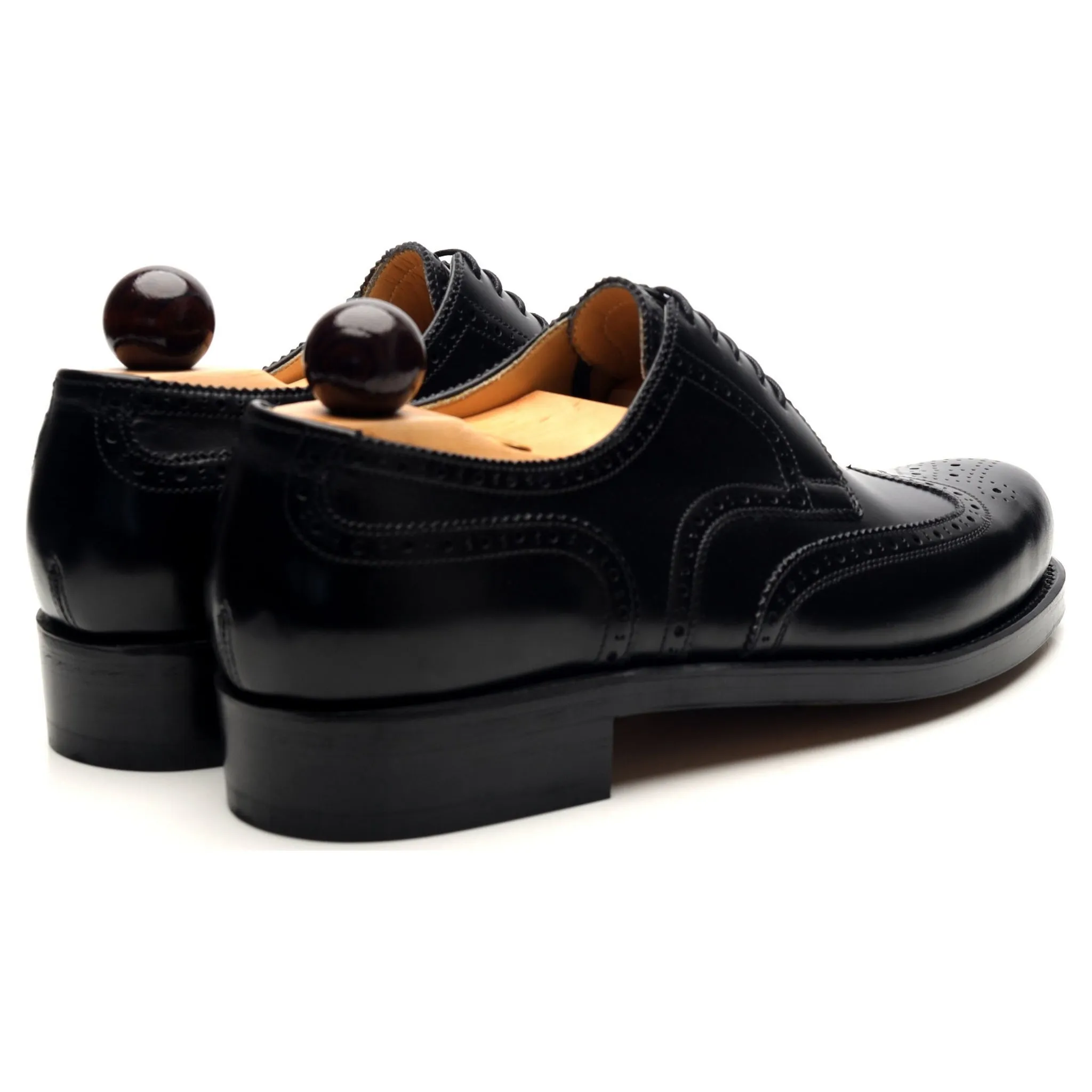 'Budapest' Black Leather Derby Brogues UK 7 EU 41