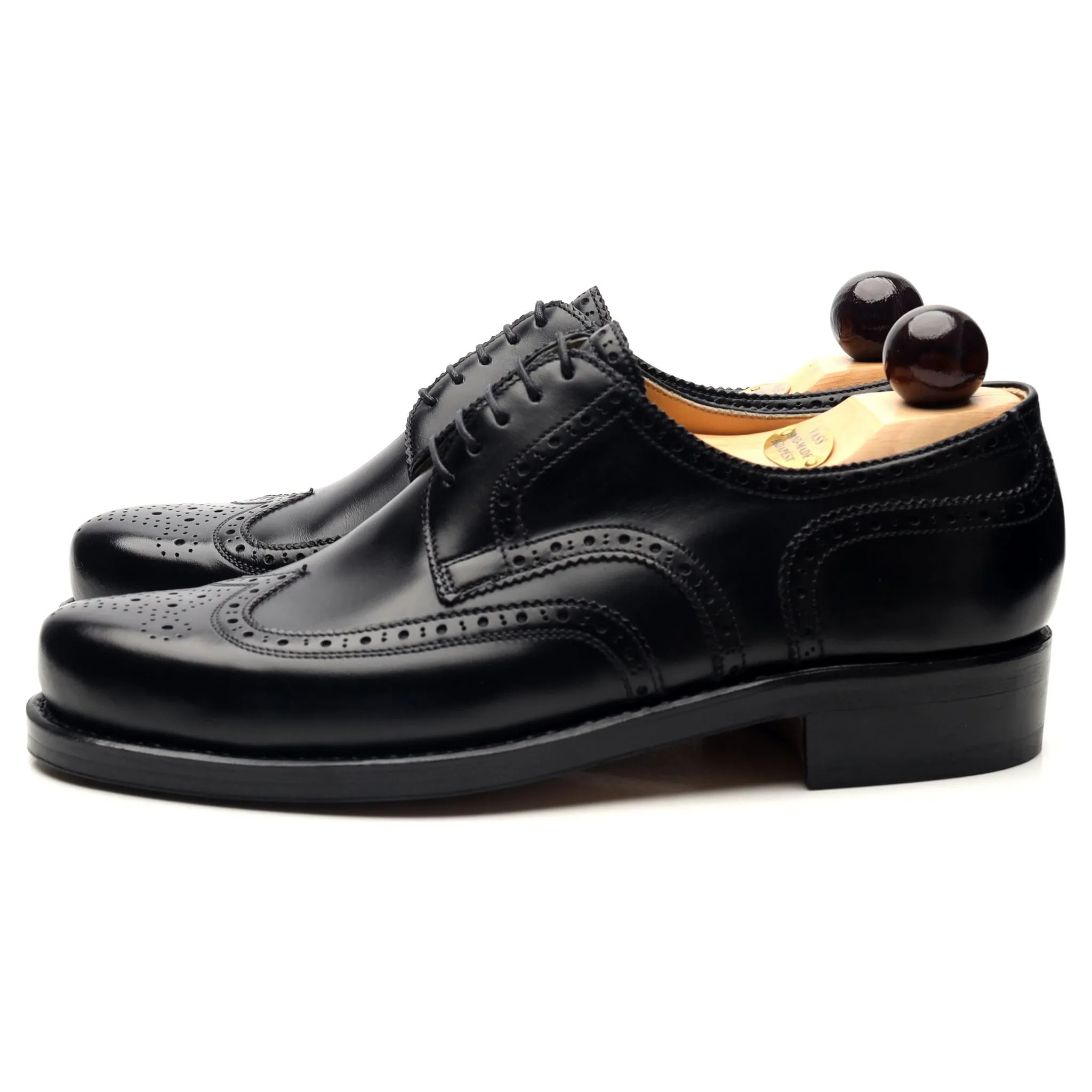 'Budapest' Black Leather Derby Brogues UK 7 EU 41