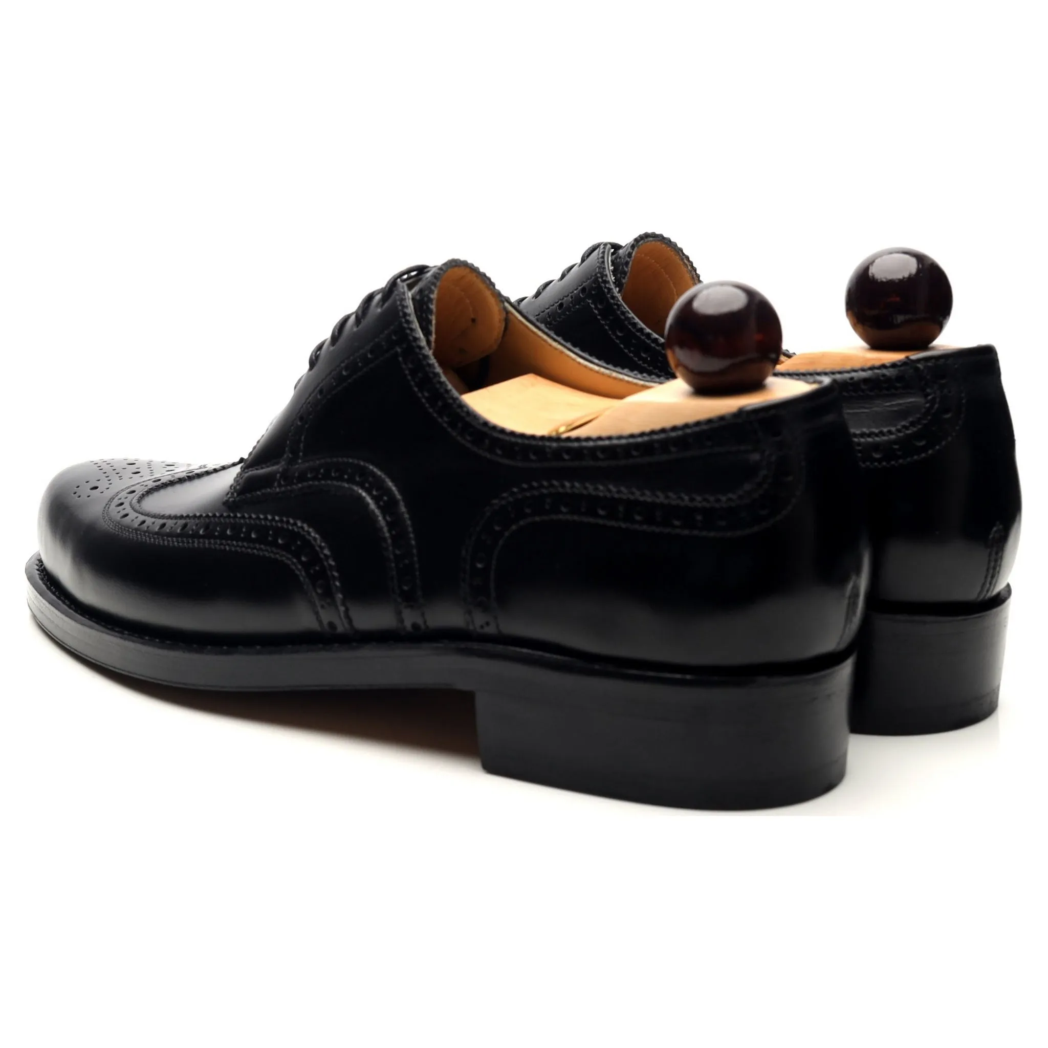 'Budapest' Black Leather Derby Brogues UK 7 EU 41