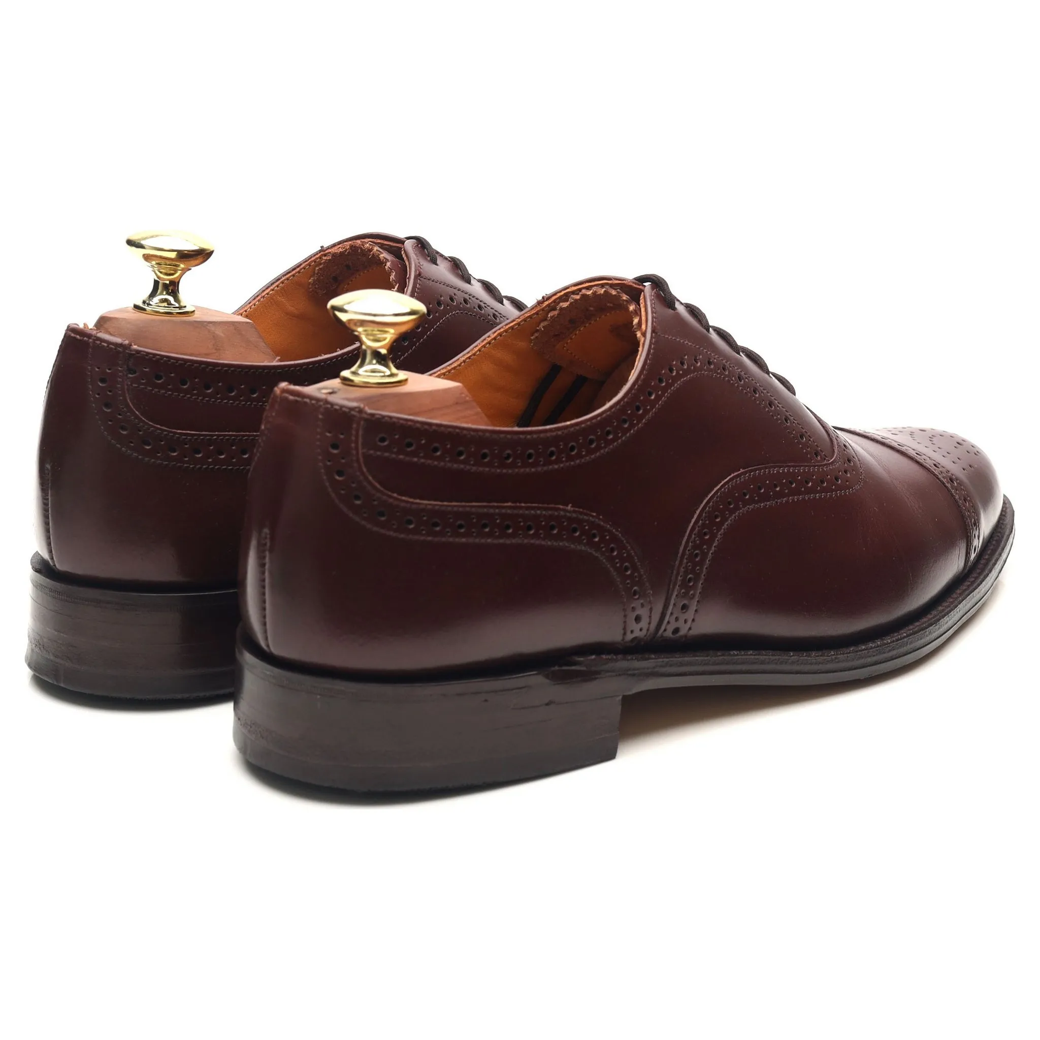 Burgundy Leather Oxford Semi Brogues UK 7 F