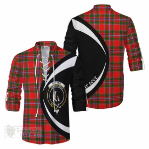 Butter Tartan Ghillie Kilt Shirt with Family Crest Circle Style