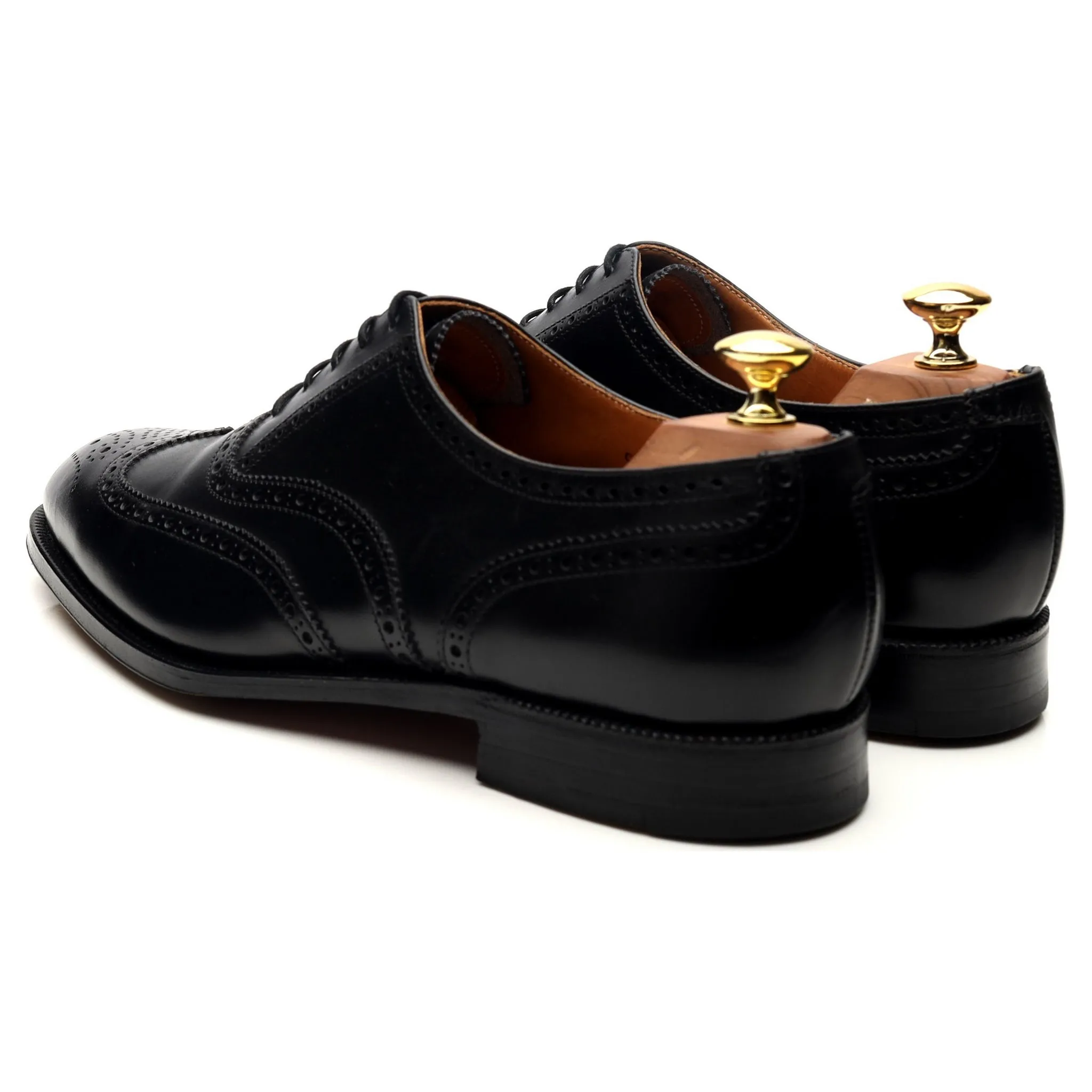 'Canterbury' Black Leather Brogues UK 8.5 F