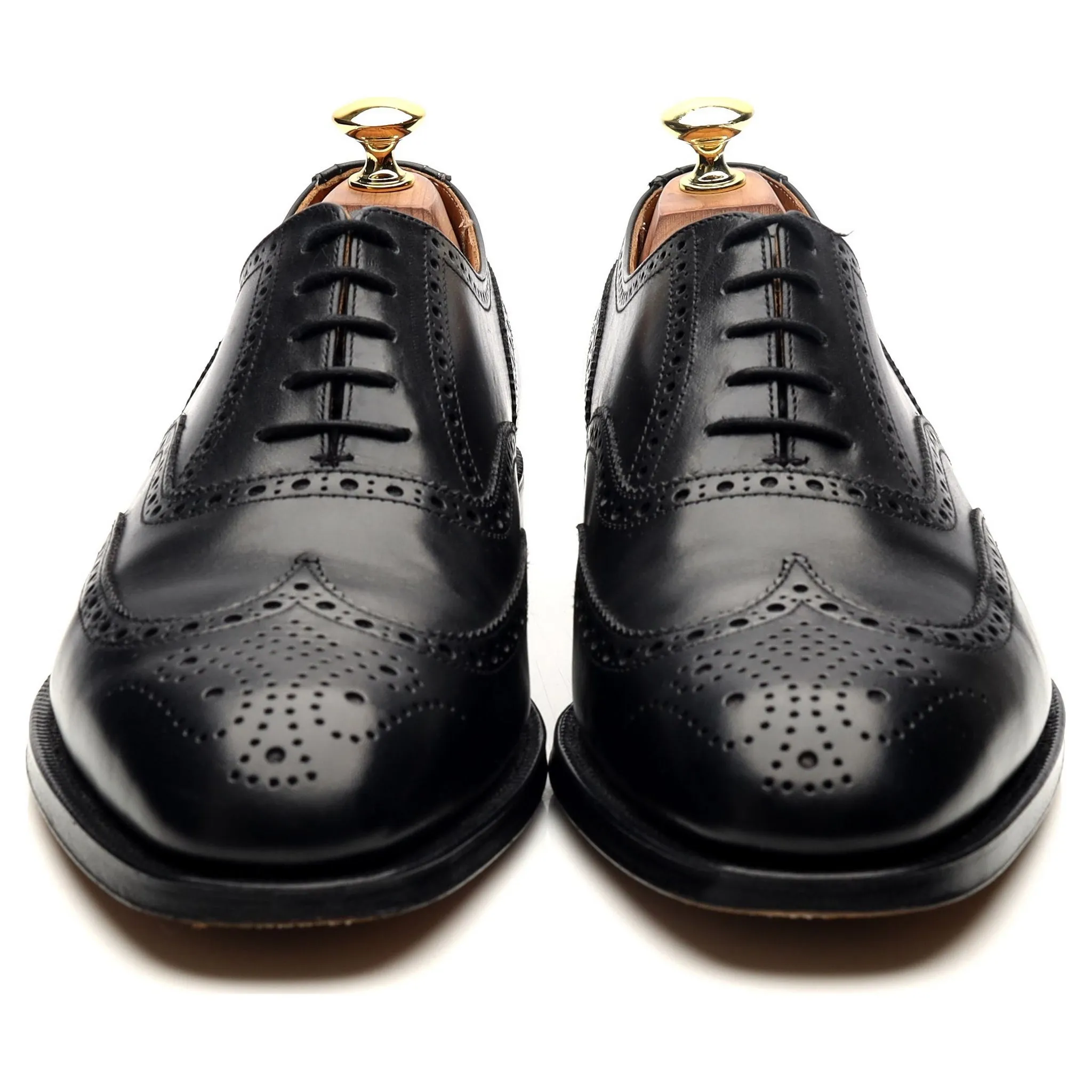 'Canterbury' Black Leather Brogues UK 8.5 F