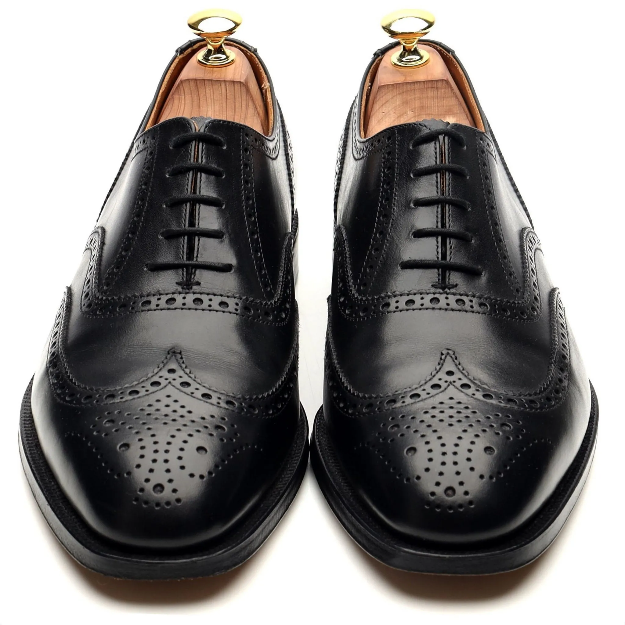 'Canterbury' Black Leather Brogues UK 8.5 F