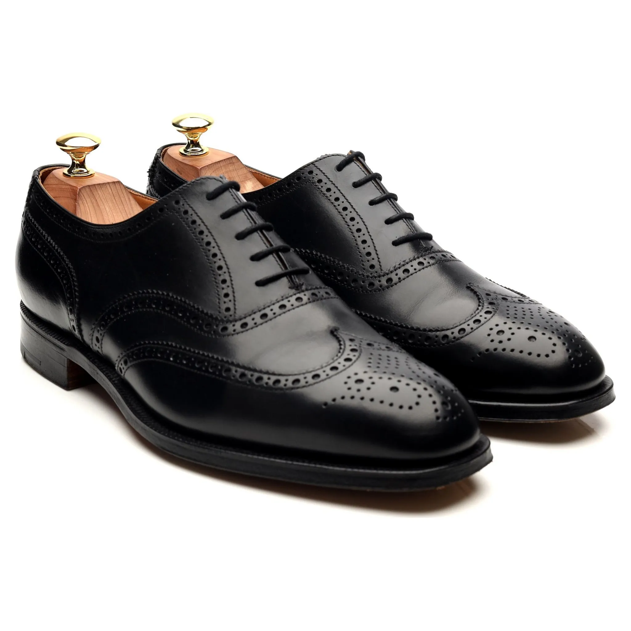 'Canterbury' Black Leather Brogues UK 8.5 F