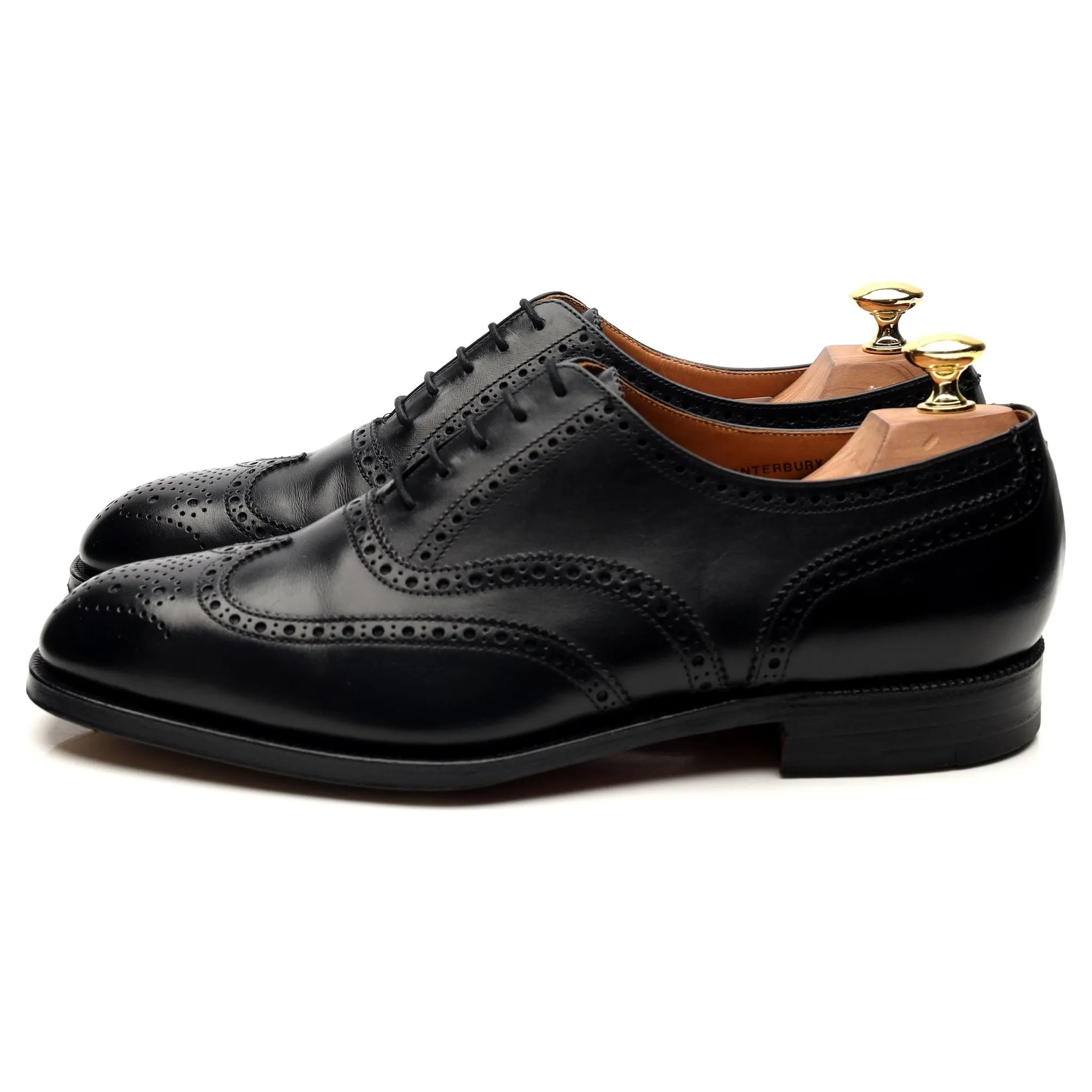 'Canterbury' Black Leather Brogues UK 8.5 F