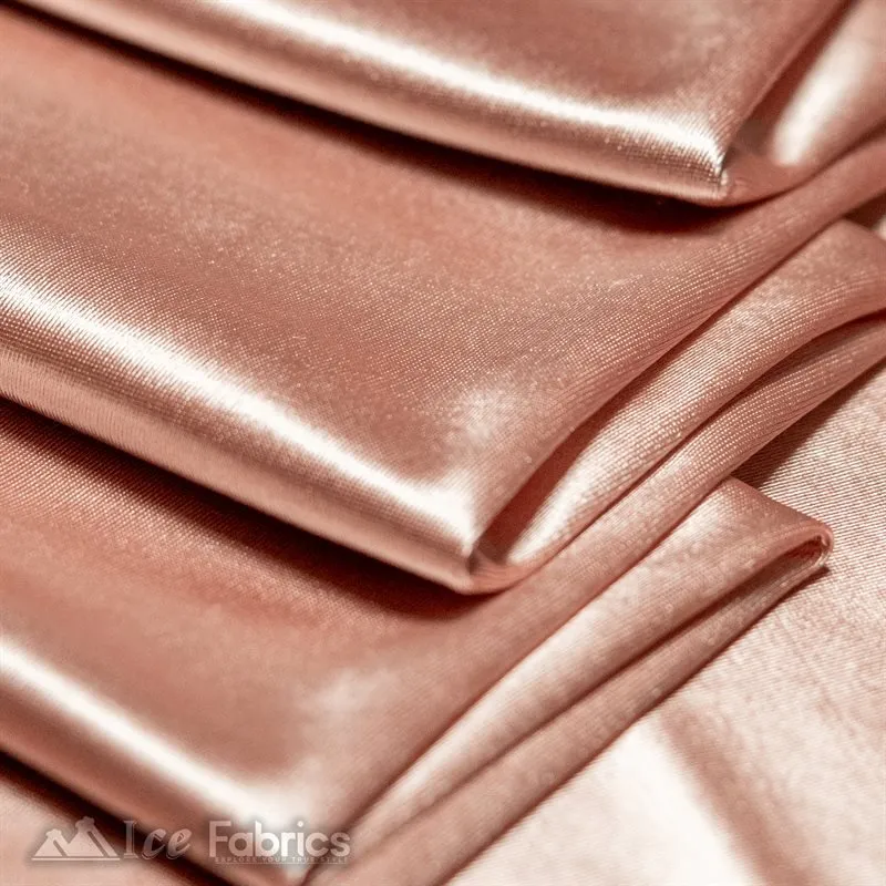 Casino 4 Way Stretch Satin Fabric Shiny Blush Silky Spandex