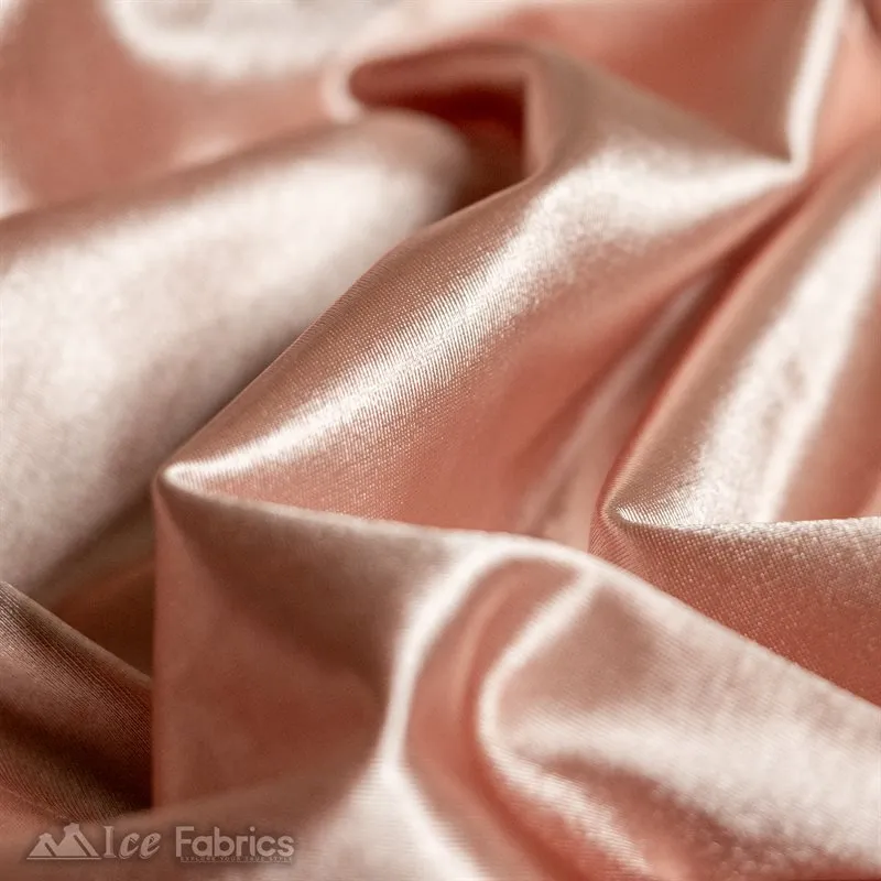 Casino 4 Way Stretch Satin Fabric Shiny Blush Silky Spandex