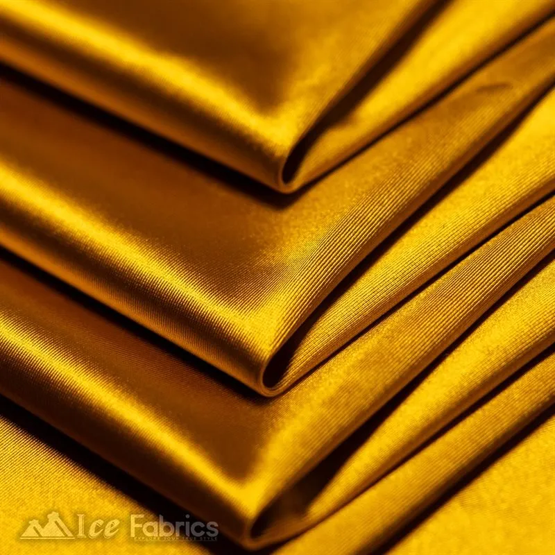 Casino 4 Way Stretch Satin Fabric Shiny Gold Silky Spandex