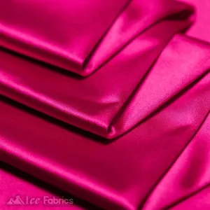 Casino 4 Way Stretch Satin Fabric Shiny Hot Pink Silky Spandex