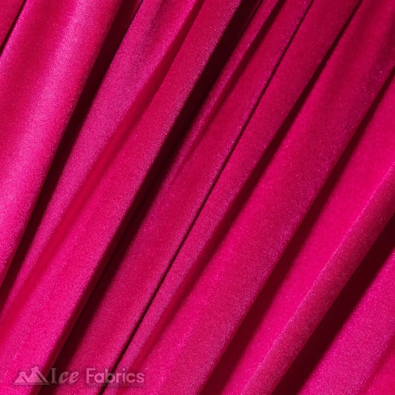 Casino 4 Way Stretch Satin Fabric Shiny Hot Pink Silky Spandex