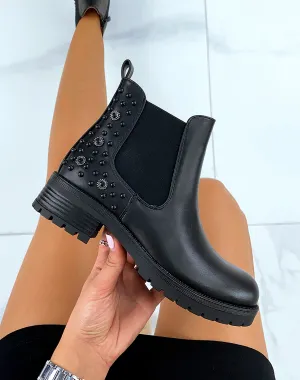 Chelsea boots noire à ornements