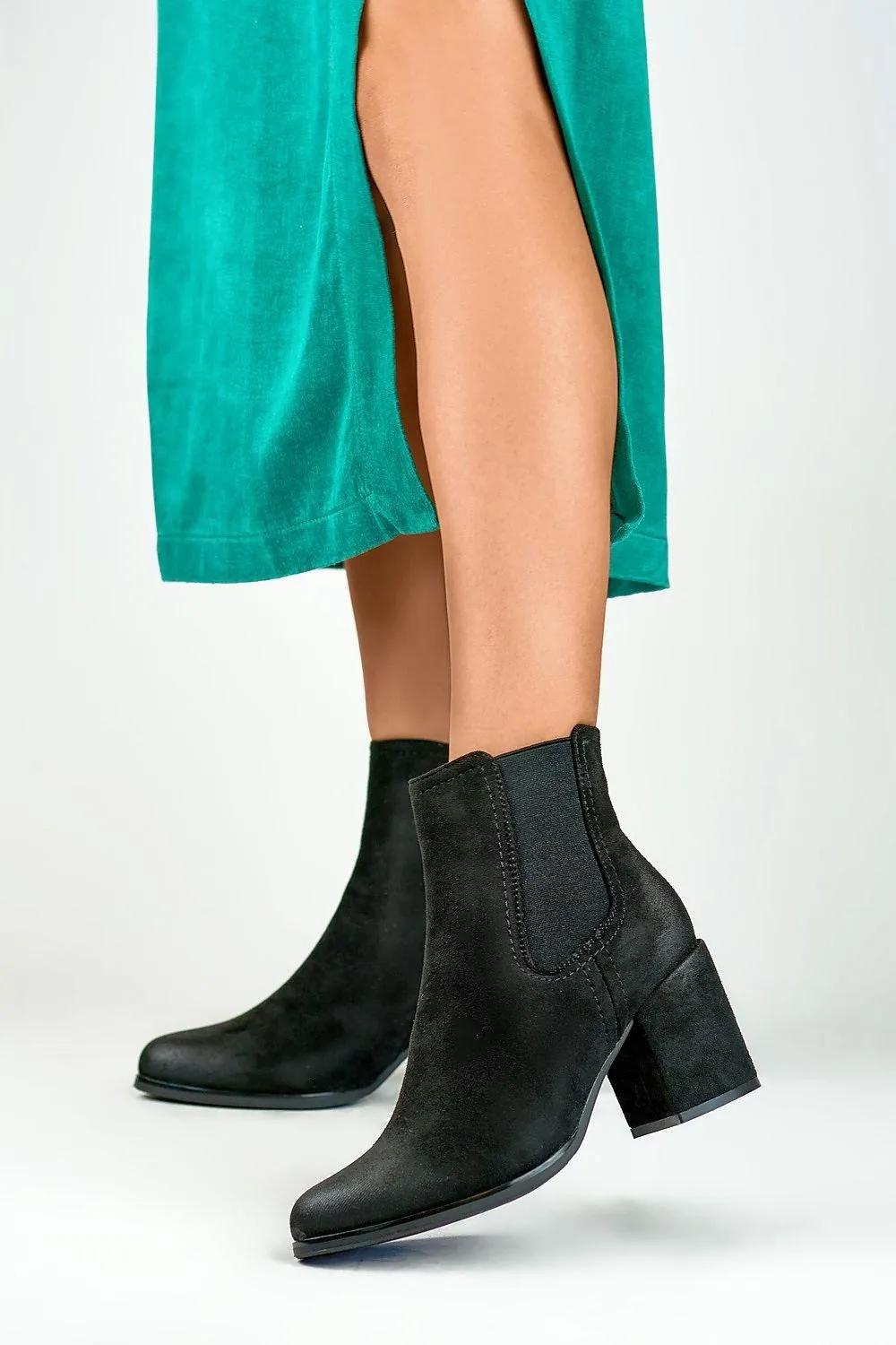 Chic Almond Toe Heeled Ankle Boots