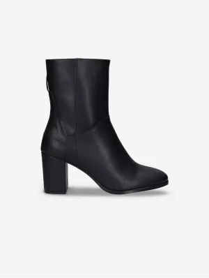 Circle Women's Apple Leather Heeled Boots | Black