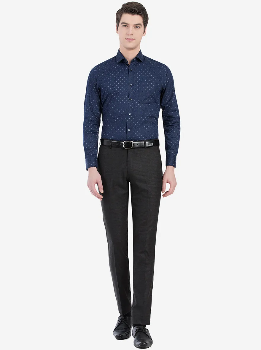 Coal Black Solid Super Slim Fit Formal Trouser | JadeBlue