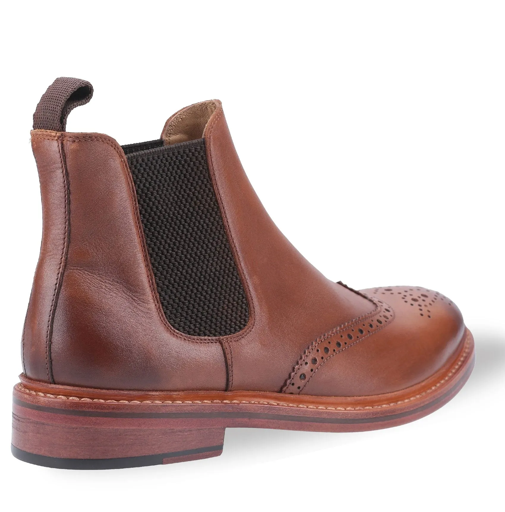 Cotswold Siddington Leather Brogue Chelsea Boots