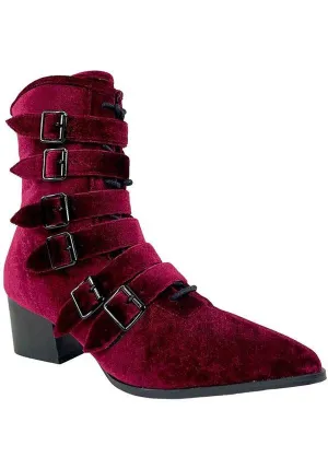 Coven [Burgundy Velvet] | BOOTS*