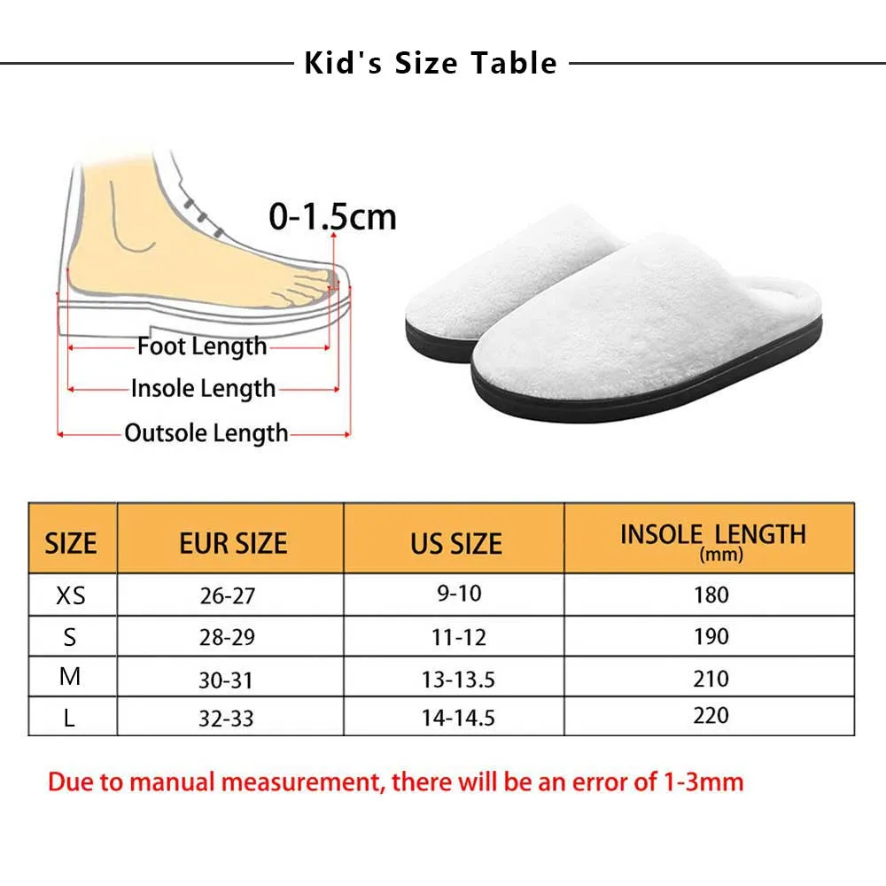 Custom Big Face Multicolor Cotton Slippers for Adult&Kids Personalized Non-Slip Slippers Warm House Shoes