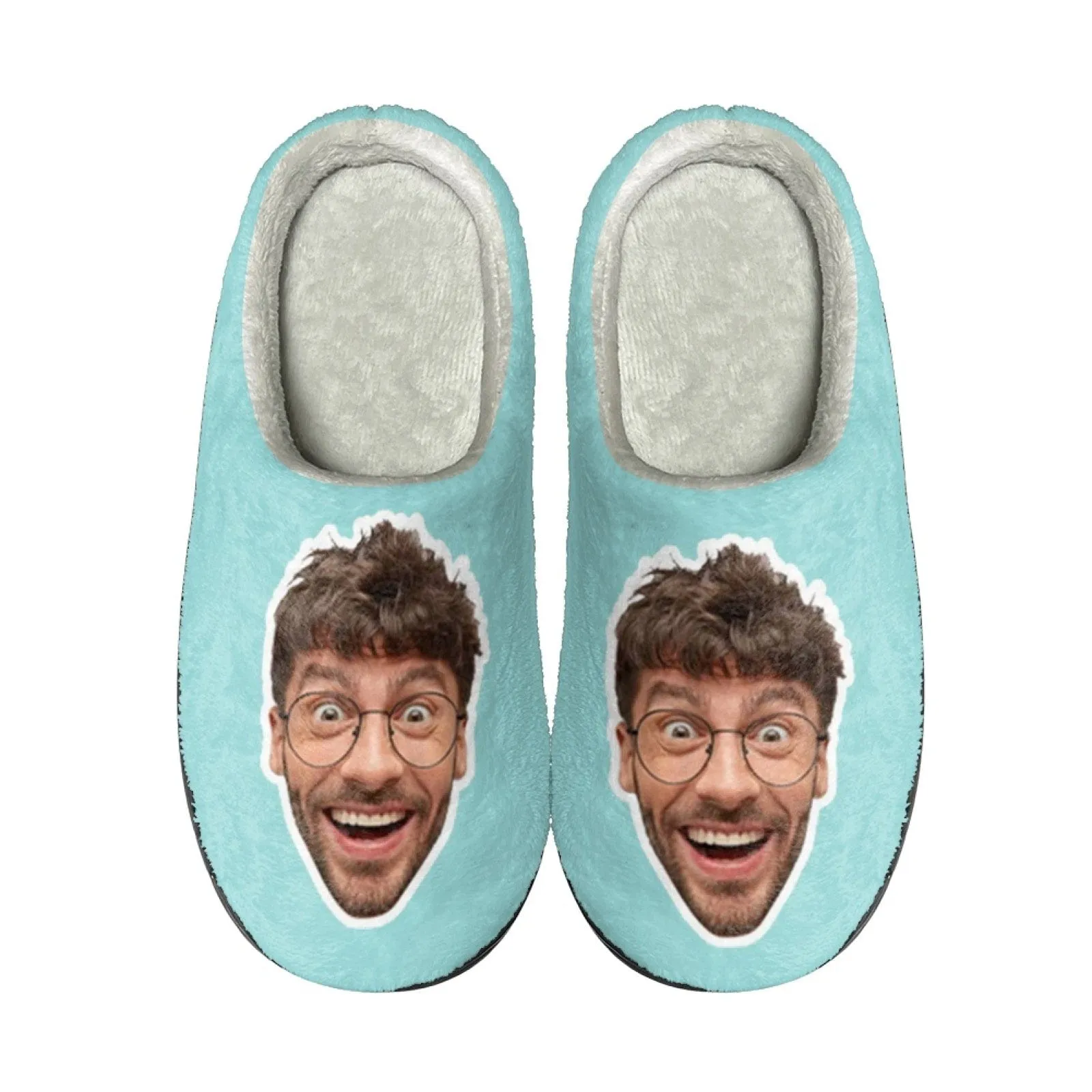 Custom Big Face Multicolor Cotton Slippers for Adult&Kids Personalized Non-Slip Slippers Warm House Shoes