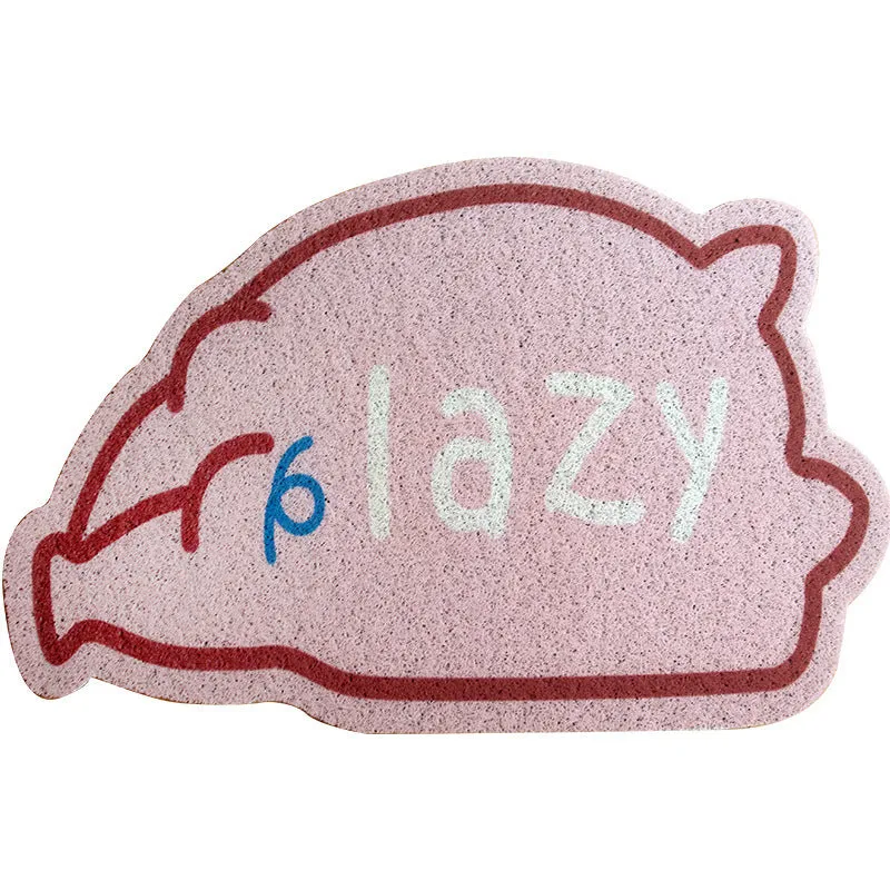 Cute Piggy Rug Into The Door Silk Circle Non-slip Special-shaped Floor Mat