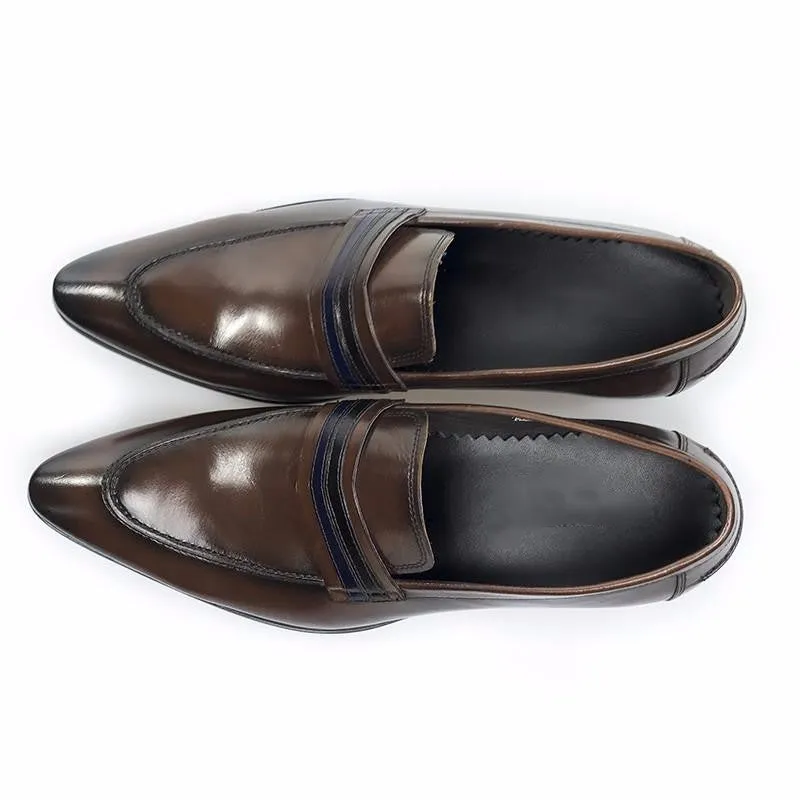 Dark Brown Italian Classic Style Men Loafer Shoes