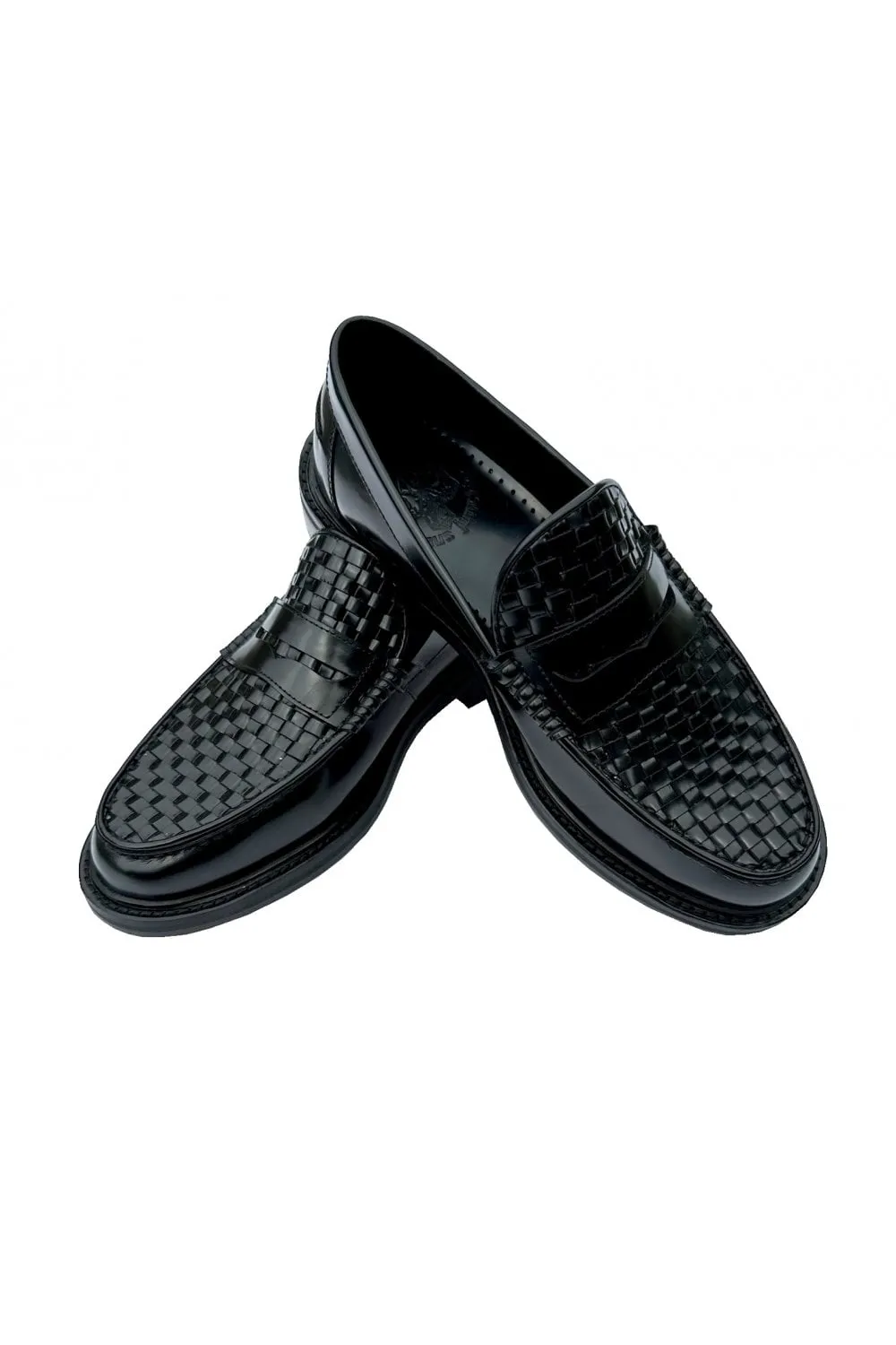 Delicious Junction Black Brummel Basket Weave Loafers