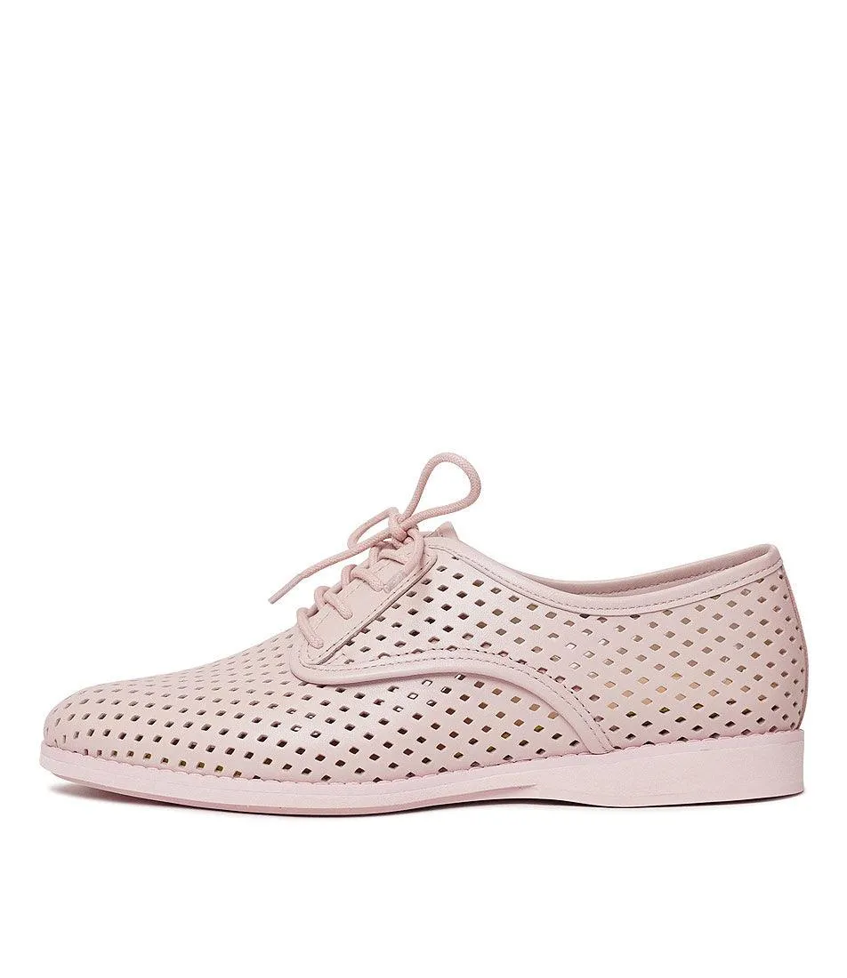 Derby Punch All Pink Leather Lace Up Flats