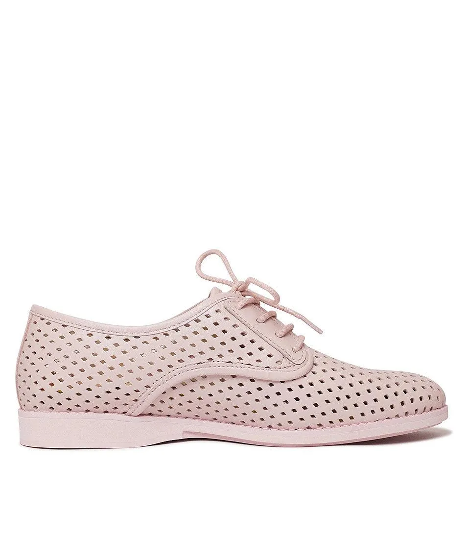 Derby Punch All Pink Leather Lace Up Flats