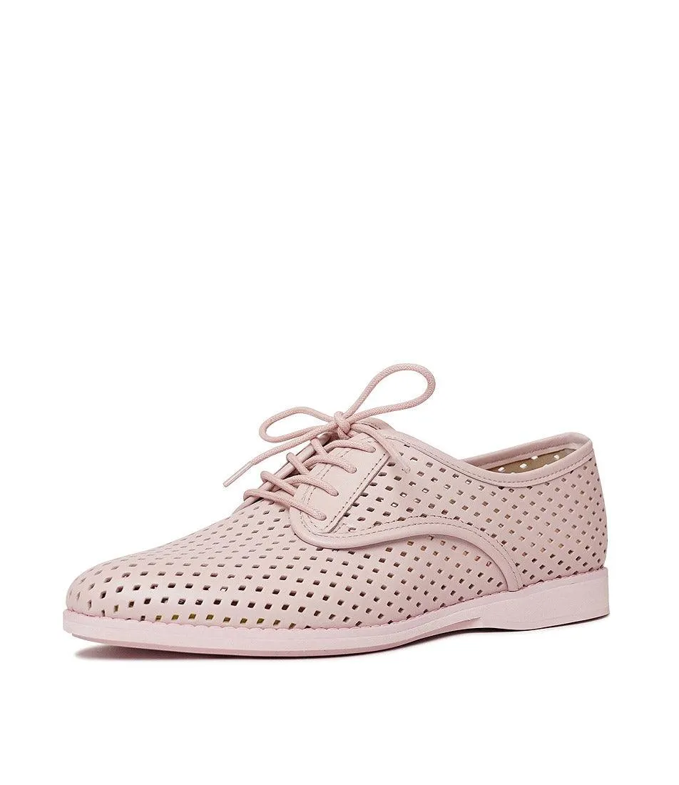 Derby Punch All Pink Leather Lace Up Flats