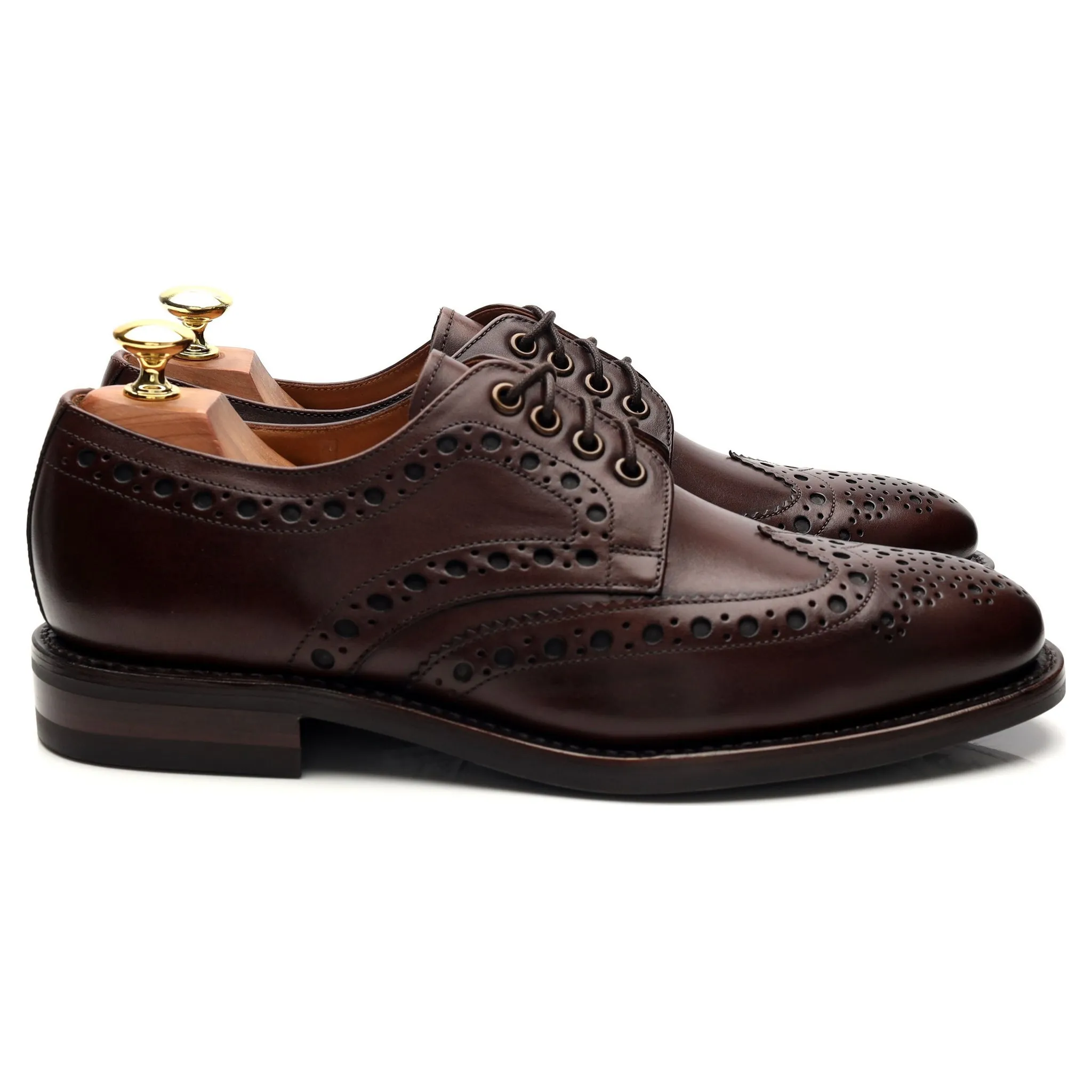 Design 'Sutherland' Dark Brown Leather Derby Brogues UK 8 F