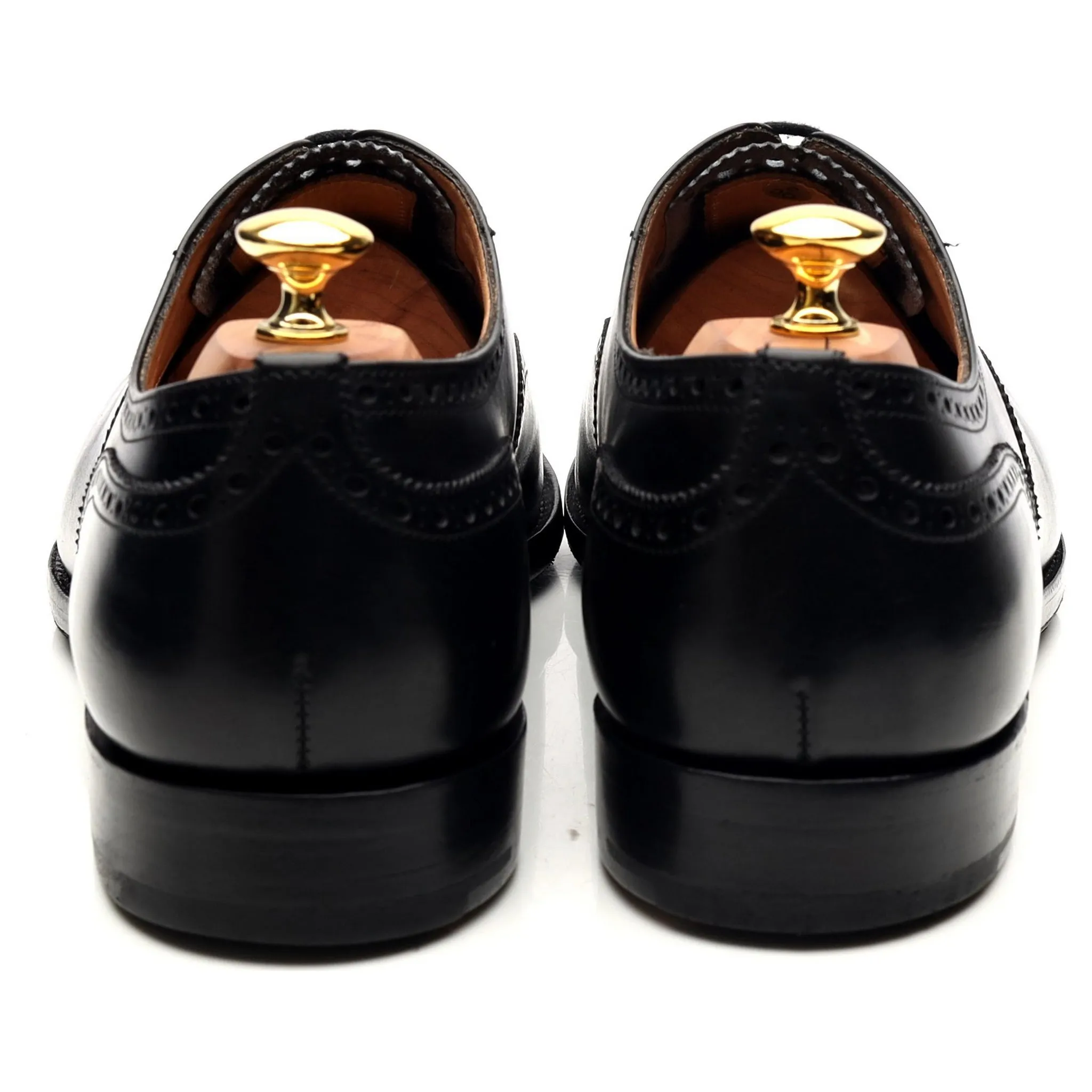 'Diplomat' Black Leather Oxford Semi Brogues UK 12 F