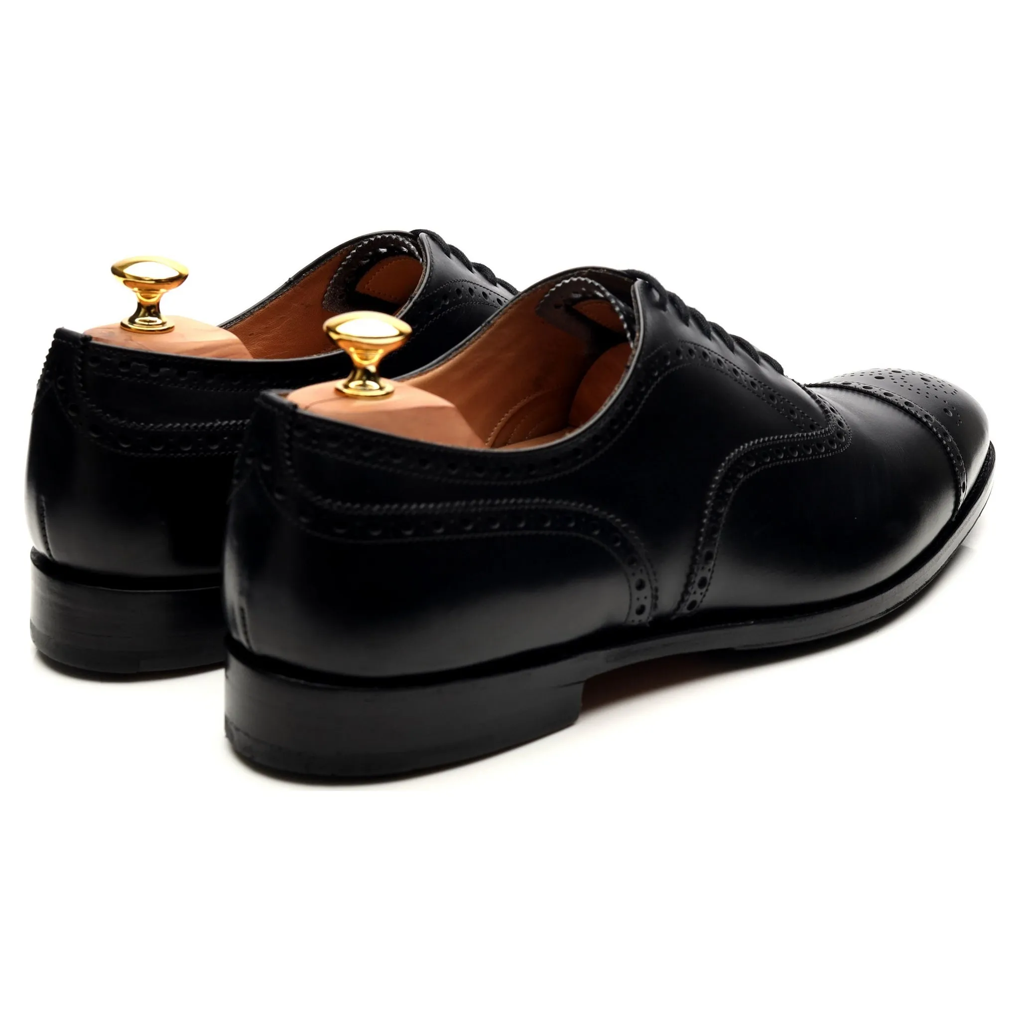 'Diplomat' Black Leather Oxford Semi Brogues UK 12 F